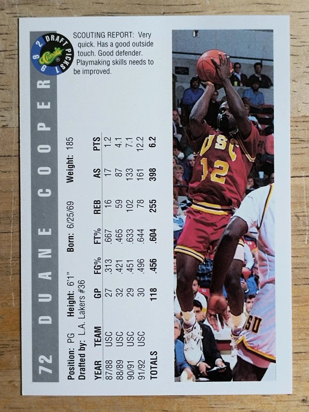 1992 Classic #72 Duane Cooper