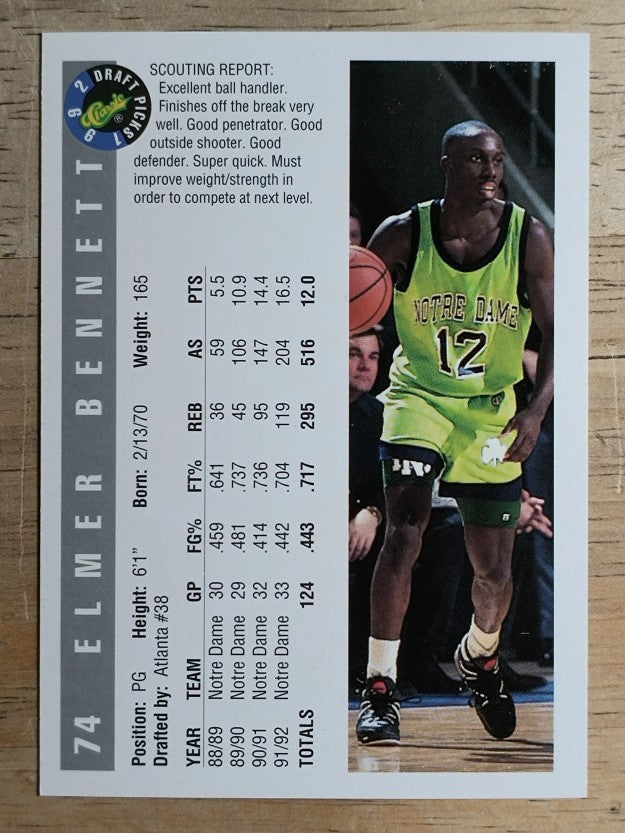 1992 Classic #74 Elmer Bennett