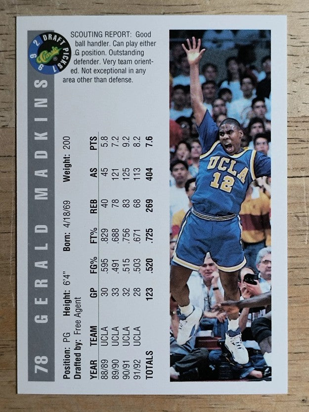 1992 Classic #78 Gerald Madkins