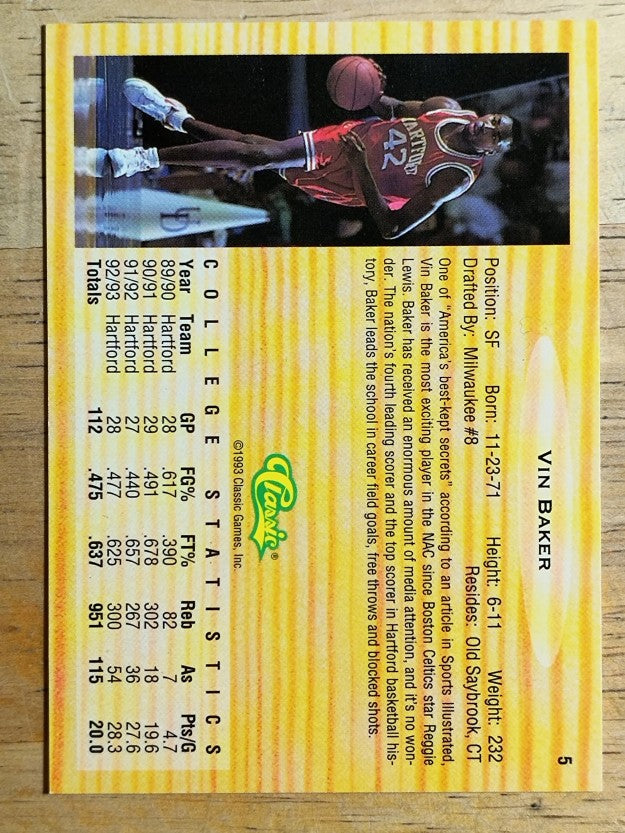 1993 Classic #5 Vin Baker