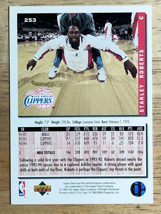 1994-95 Collector's Choice #253 Stanley Roberts