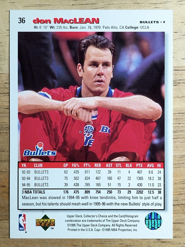 1995-96 Collector's Choice Player's Club #36 Don MacLean
