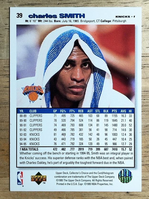 1995-96 Collector's Choice Player's Club #39 Charles Smith