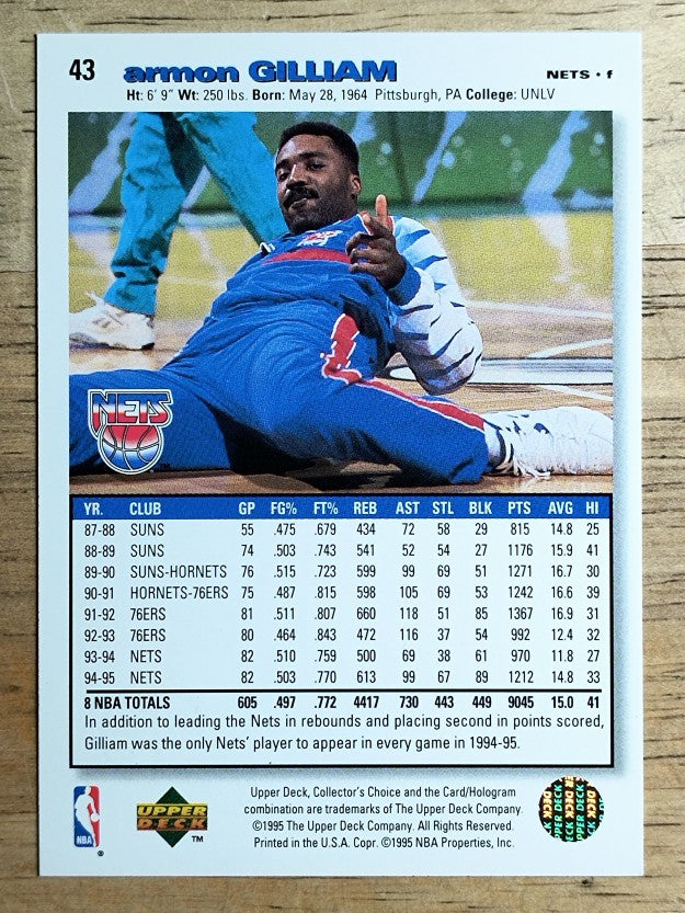 1995-96 Collector's Choice Player's Club #43 Armon Gilliam