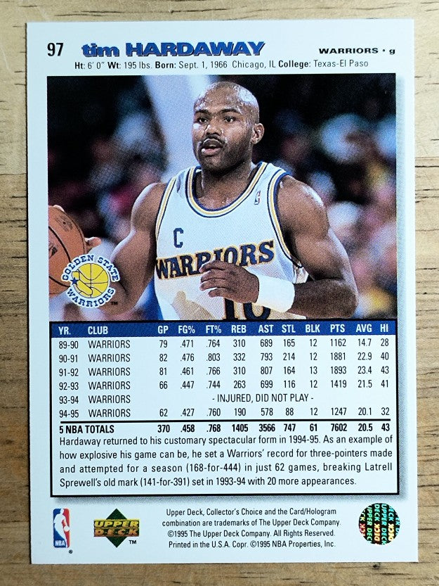 1995-96 Collector's Choice Player's Club #97 Tim Hardaway