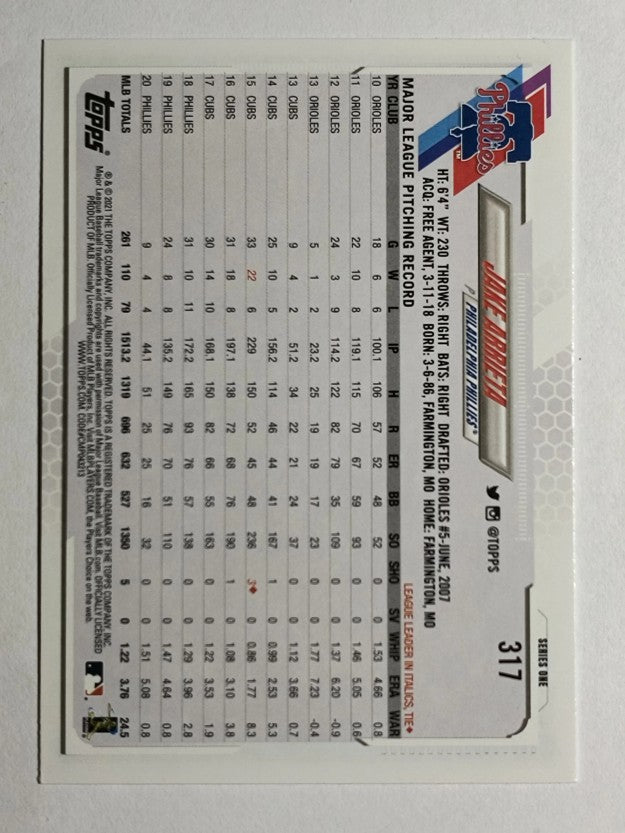 2021 Topps #317 Jake Arrieta