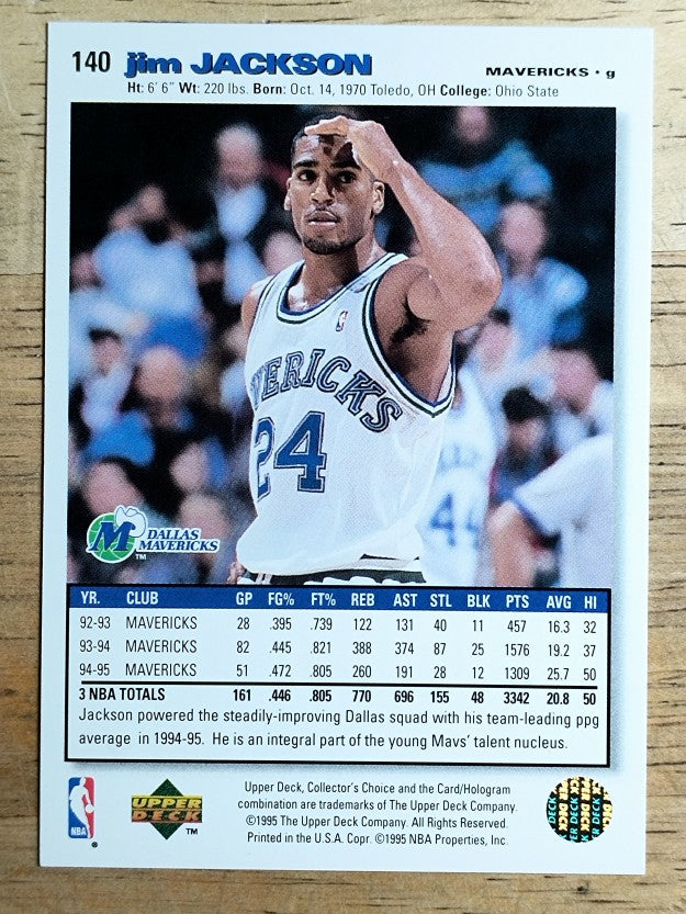 1995-96 Collector's Choice Player's Club #140 Jim Jackson