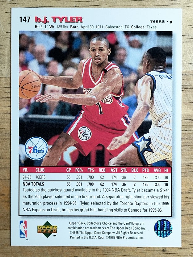 1995-96 Collector's Choice Player's Club #147 B.J. Tyler