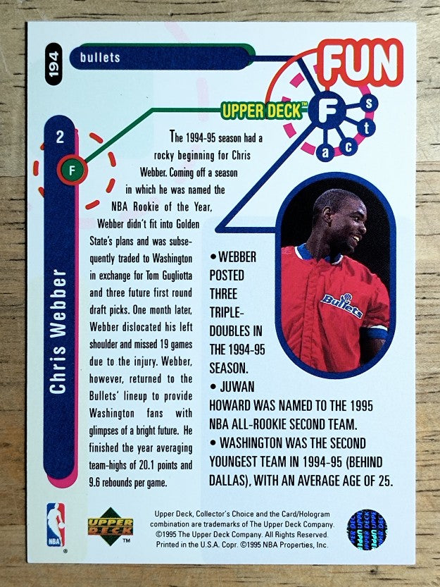 1995-96 Collector's Choice Player's Club #194 Chris Webber FF