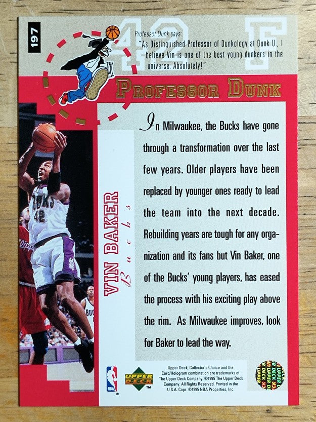 1995-96 Collector's Choice Player's Club #197 Vin Baker PD