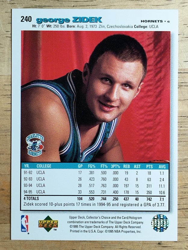 1995-96 Collector's Choice Player's Club #240 George Zidek