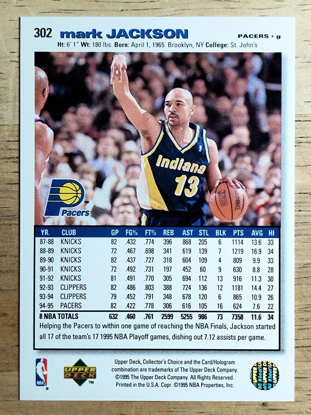 1995-96 Collector's Choice Player's Club #302 Mark Jackson