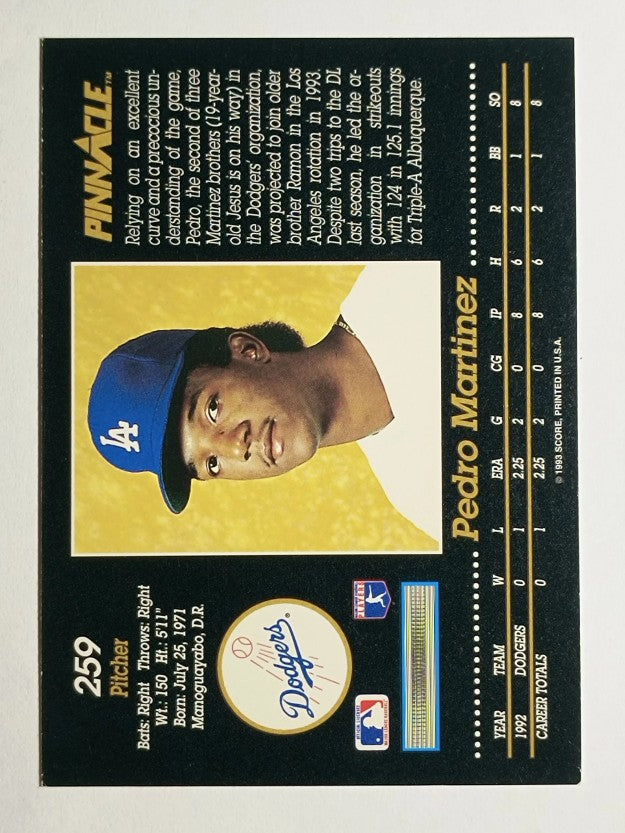 1993 Pinnacle #259 Pedro Martinez
