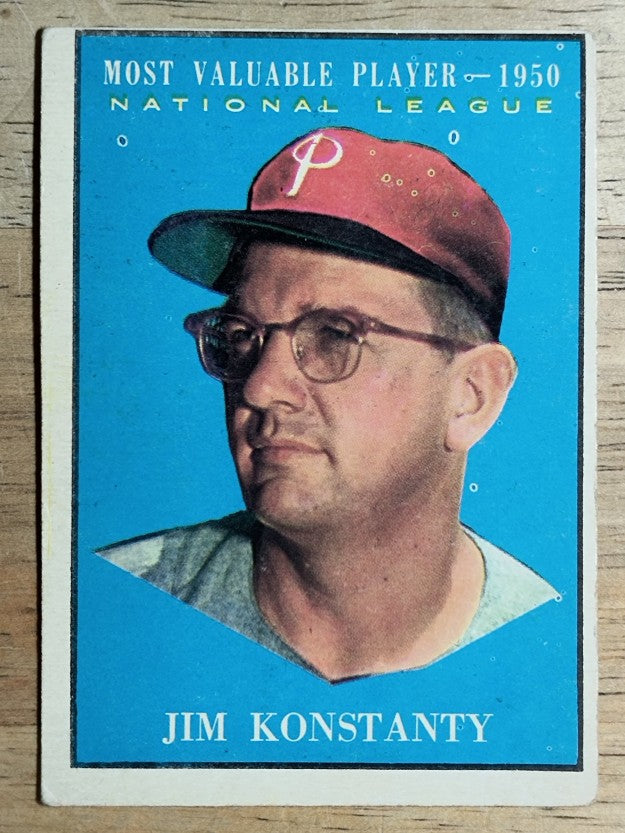1961 Topps #479 Jim Konstanty MVP (VG)