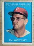 1961 Topps #479 Jim Konstanty MVP (VG)