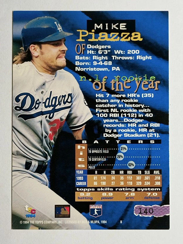 1994 Stadium Club #140 Mike Piazza