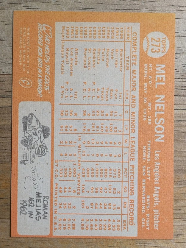 1964 Topps #273 Mel Nelson (NM)