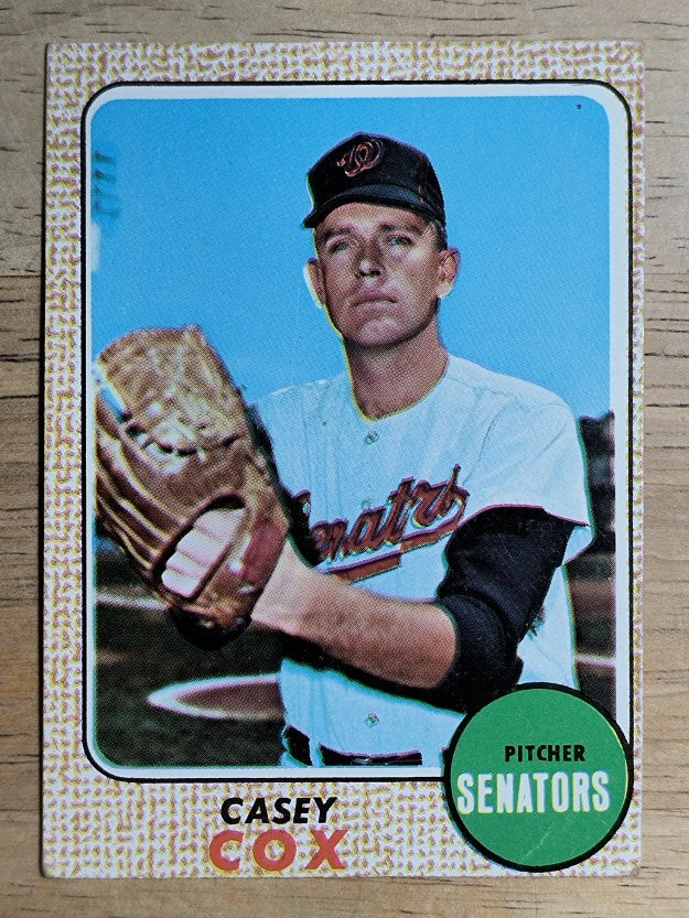 1968 Topps #66A Casey Cox/White team name (VG)