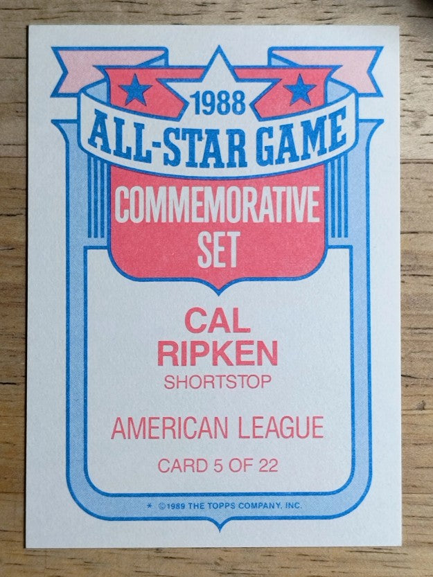1989 Topps Glossy All-Stars #5 Cal Ripken