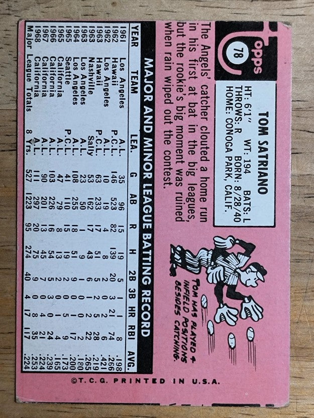 1969 Topps #78 Tom Satriano (VG)