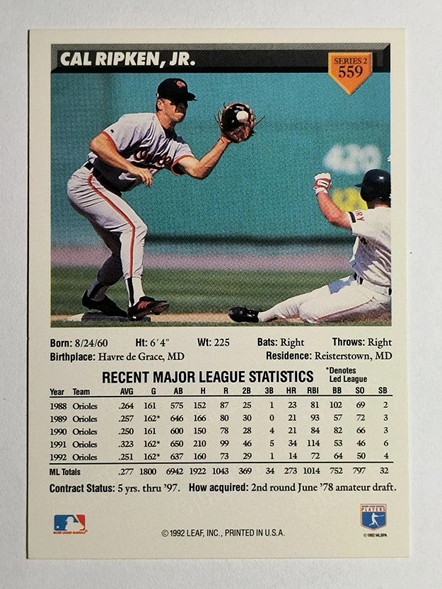 1993 Donruss #559 Cal Ripken