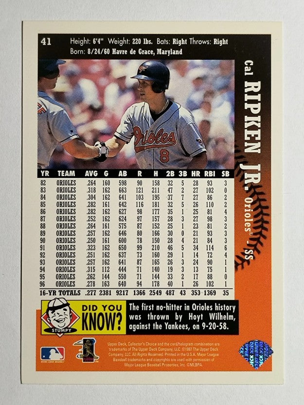 1997 Collector's Choice #41 Cal Ripken