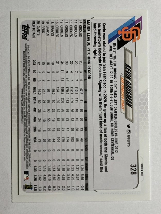 2021 Topps #328 Kevin Gausman