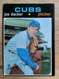 1971 Topps #98 Joe Decker RC (VG)