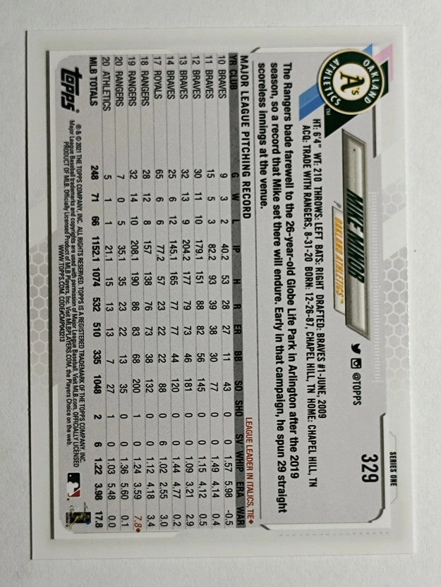 2021 Topps #329 Mike Minor