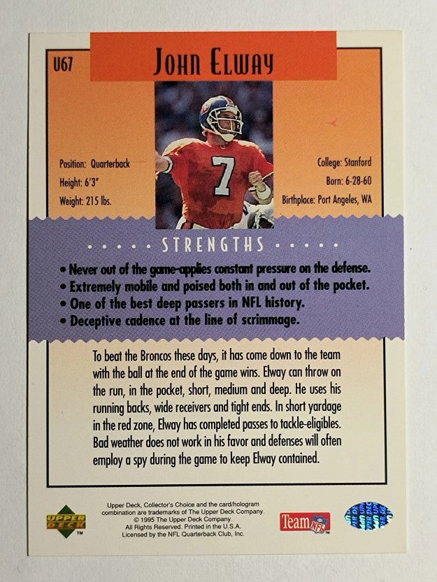 1995 Collector's Choice Update #U67 John Elway K