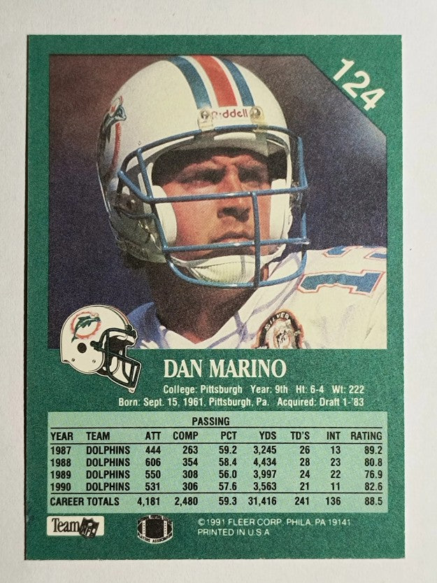 1991 Fleer #124 Dan Marino
