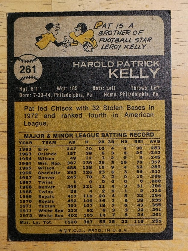 1973 Topps #261 Pat Kelly (VGEX)