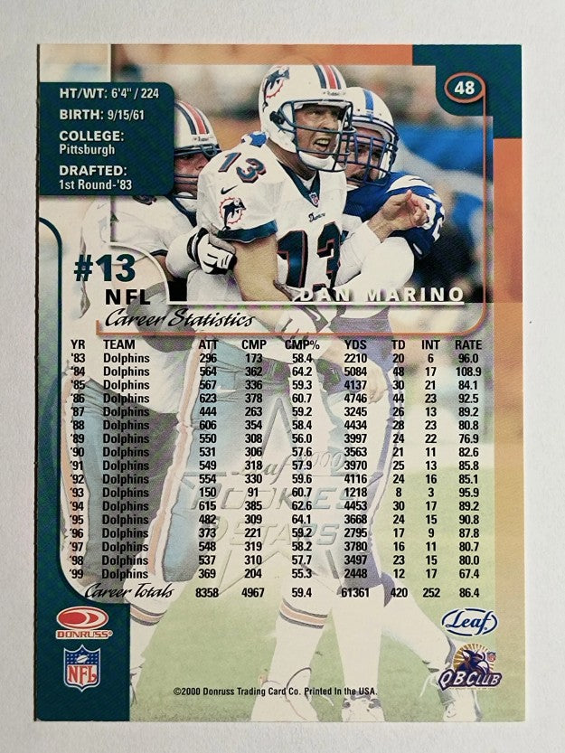 2000 Leaf Rookies and Stars #48 Dan Marino