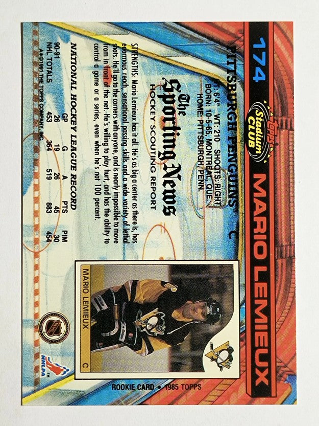 1991-92 Stadium Club #174 Mario Lemieux