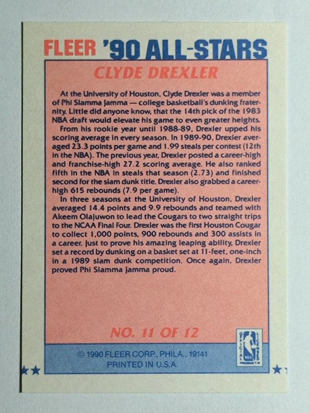 1990-91 Fleer All-Stars #11 Clyde Drexler