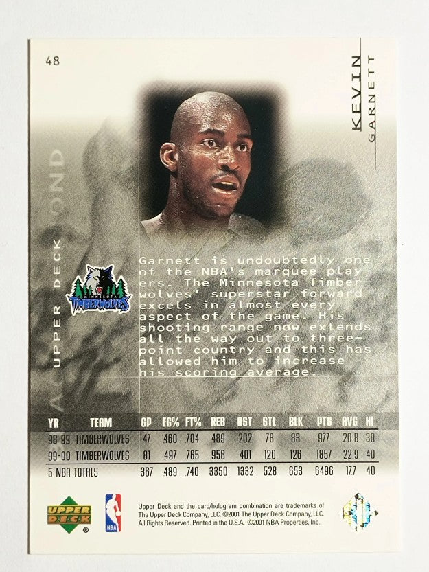 2000-01 Black Diamond #48 Kevin Garnett