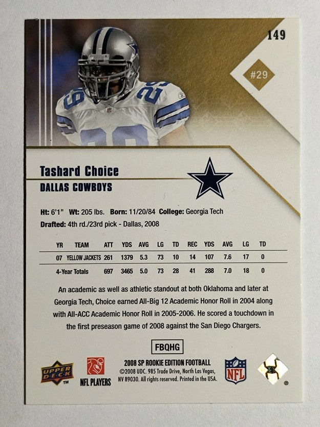 2008 SP Rookie Edition #149 Tashard Choice RC