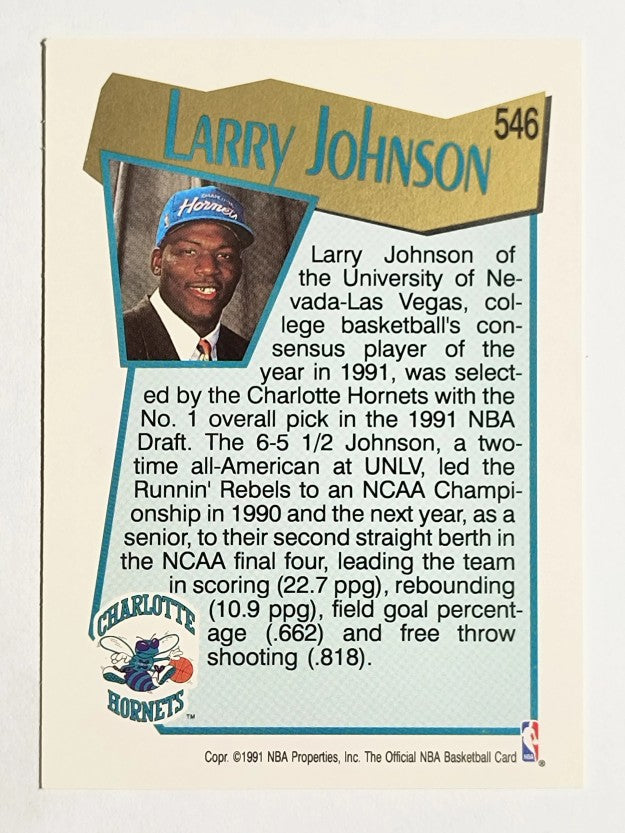 1991-92 Hoops #546 Larry Johnson RC