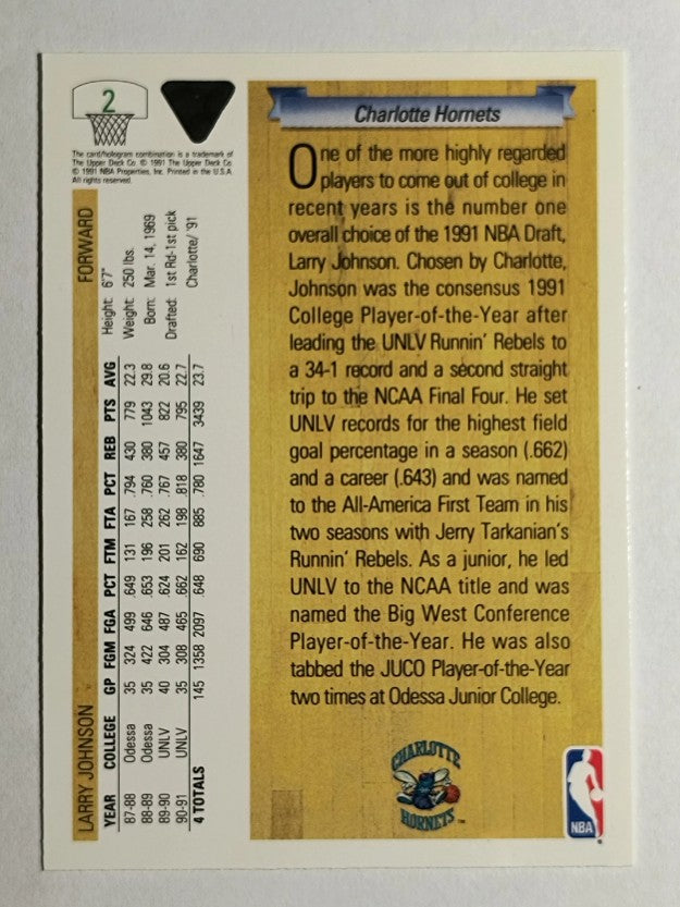 1991-92 Upper Deck #2 Larry Johnson RC