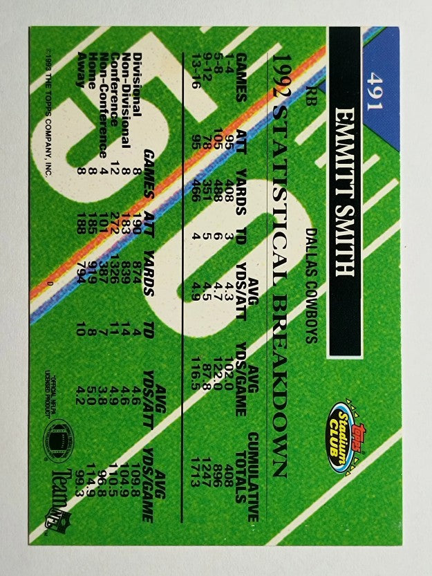 1993 Stadium Club #491 Emmitt Smith MC
