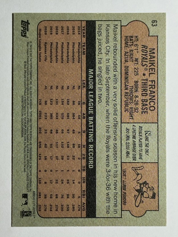 2021 Topps Heritage #63 Maikel Franco