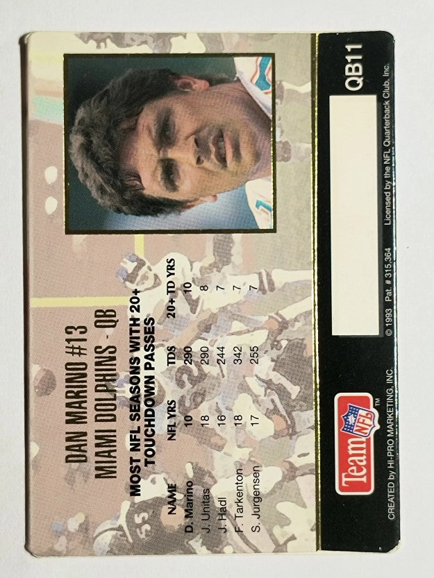 1993 Action Packed Quarterback Club #QB11 Dan Marino