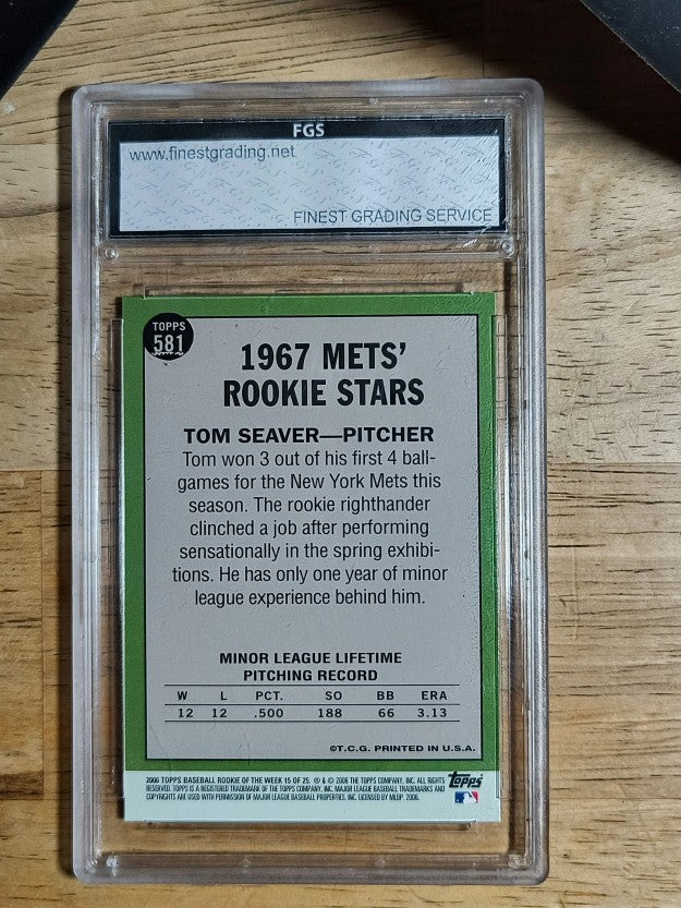2006 Topps Rookie of the Week #15 Tom Seaver 68 (FGS GEM MINT 10) Scratched Case