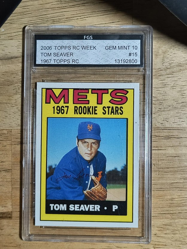 2006 Topps Rookie of the Week #15 Tom Seaver 68 (FGS GEM MINT 10) Scratched Case