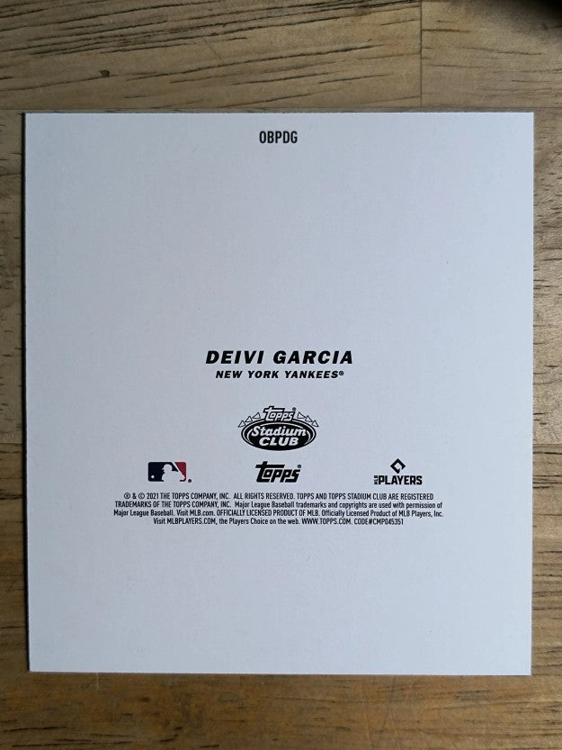 2021 Stadium Club Oversized Master Photos #OBPDG Deivi Garcia