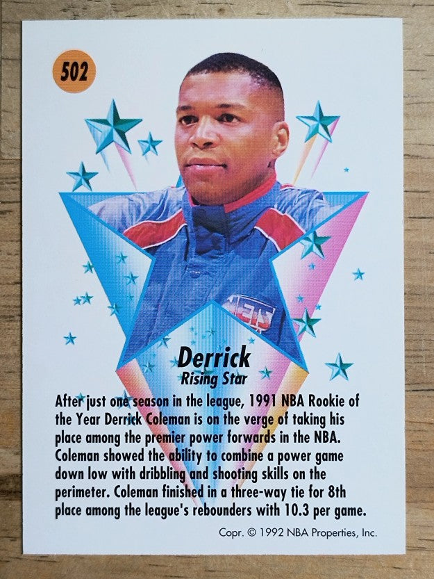 1991-92 SkyBox #502 Derrick Coleman RS