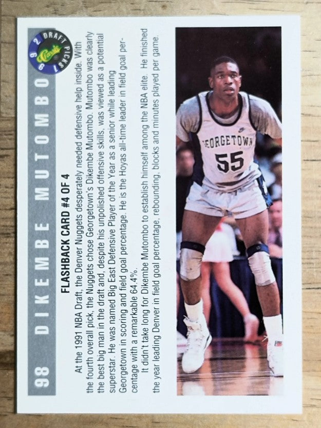1992 Classic #98 Dikembe Mutombo FB