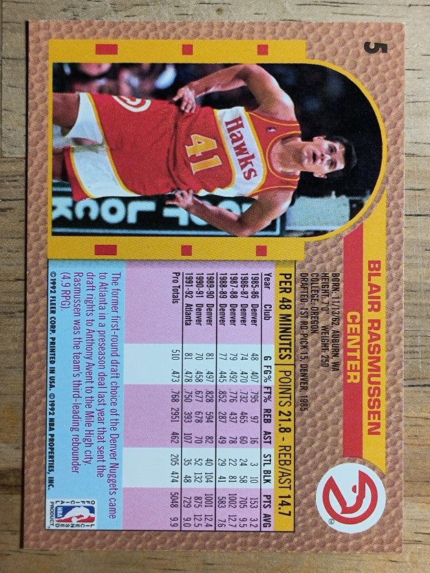1992-93 Fleer #5 Blair Rasmussen