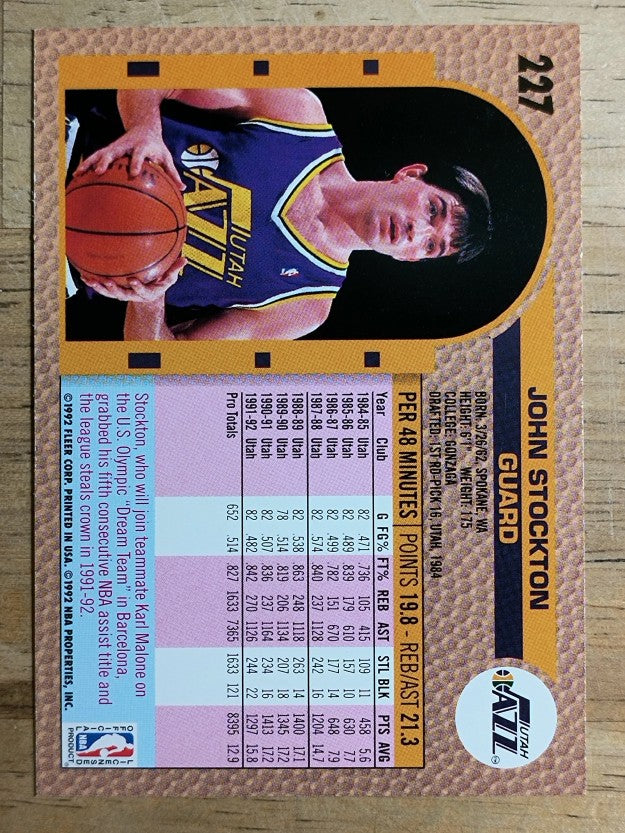 1992-93 Fleer #227 John Stockton