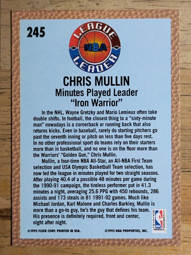 1992-93 Fleer #245 Chris Mullin LL